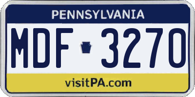 PA license plate MDF3270