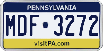 PA license plate MDF3272