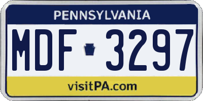 PA license plate MDF3297