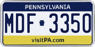 PA license plate MDF3350