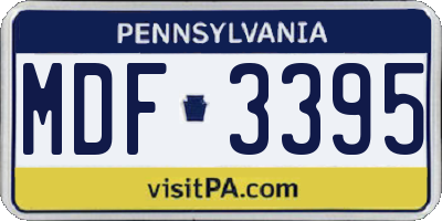 PA license plate MDF3395