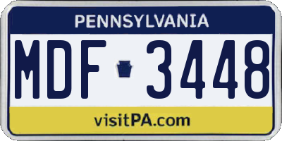 PA license plate MDF3448