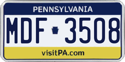 PA license plate MDF3508