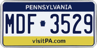 PA license plate MDF3529