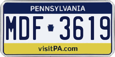 PA license plate MDF3619