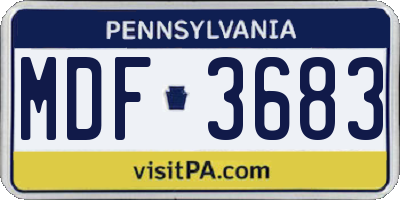 PA license plate MDF3683