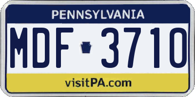 PA license plate MDF3710