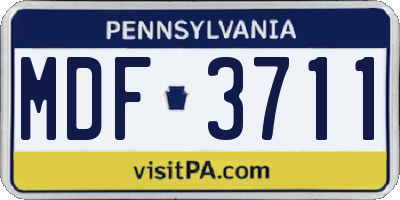 PA license plate MDF3711