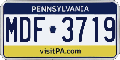 PA license plate MDF3719