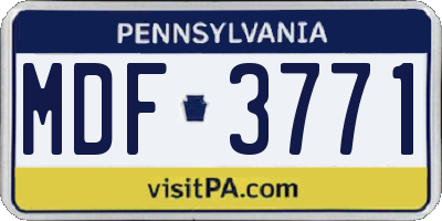 PA license plate MDF3771