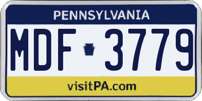 PA license plate MDF3779