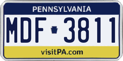 PA license plate MDF3811