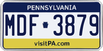 PA license plate MDF3879