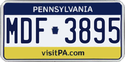 PA license plate MDF3895