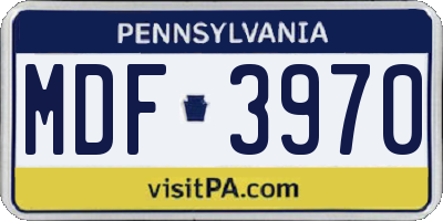 PA license plate MDF3970