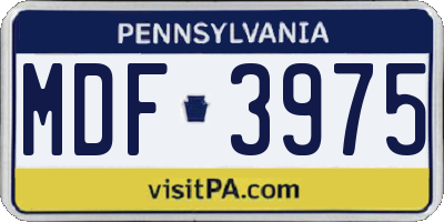 PA license plate MDF3975