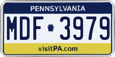 PA license plate MDF3979