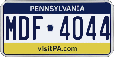 PA license plate MDF4044