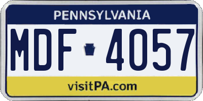 PA license plate MDF4057
