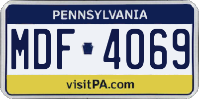 PA license plate MDF4069