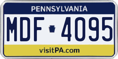 PA license plate MDF4095