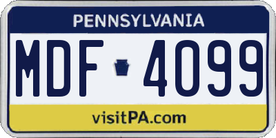 PA license plate MDF4099