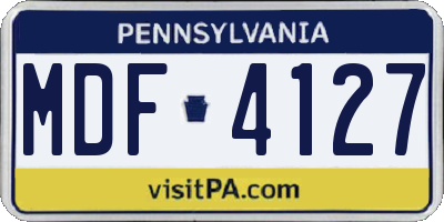PA license plate MDF4127