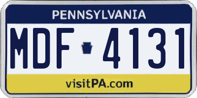 PA license plate MDF4131