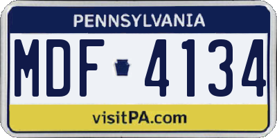 PA license plate MDF4134