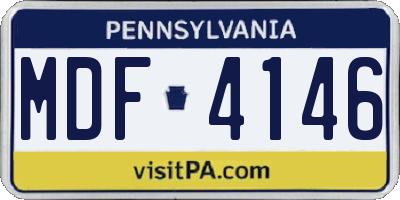 PA license plate MDF4146