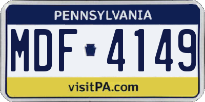 PA license plate MDF4149