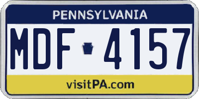PA license plate MDF4157
