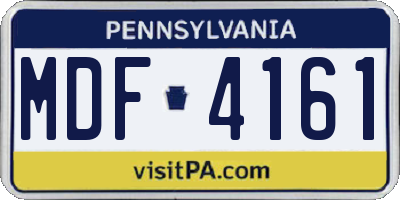 PA license plate MDF4161