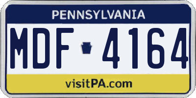 PA license plate MDF4164