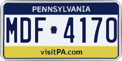 PA license plate MDF4170