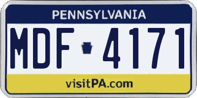 PA license plate MDF4171
