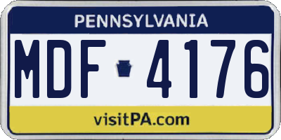 PA license plate MDF4176