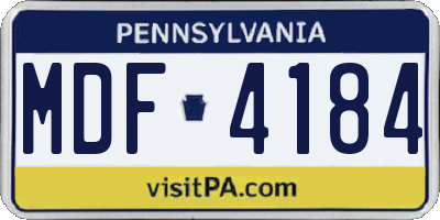 PA license plate MDF4184