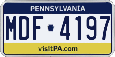 PA license plate MDF4197