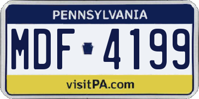 PA license plate MDF4199