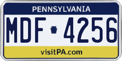 PA license plate MDF4256