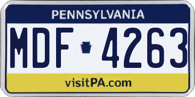 PA license plate MDF4263