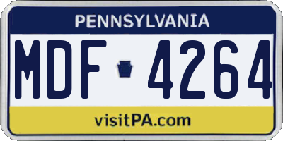 PA license plate MDF4264