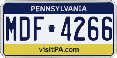 PA license plate MDF4266