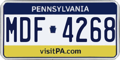 PA license plate MDF4268