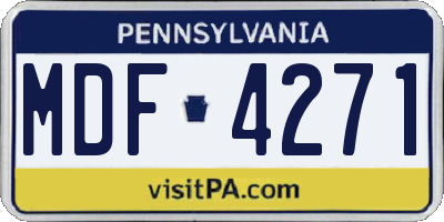 PA license plate MDF4271