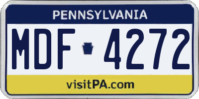 PA license plate MDF4272