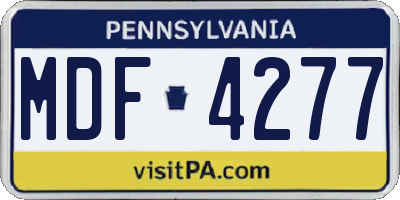 PA license plate MDF4277