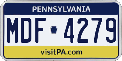 PA license plate MDF4279