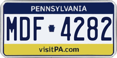 PA license plate MDF4282
